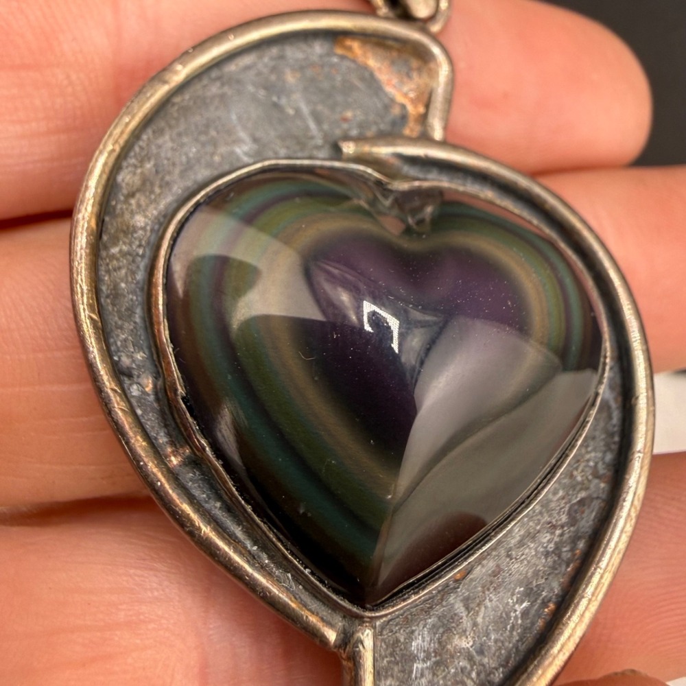 Vintage Alex Sterling Silver‎ Pendant Heart